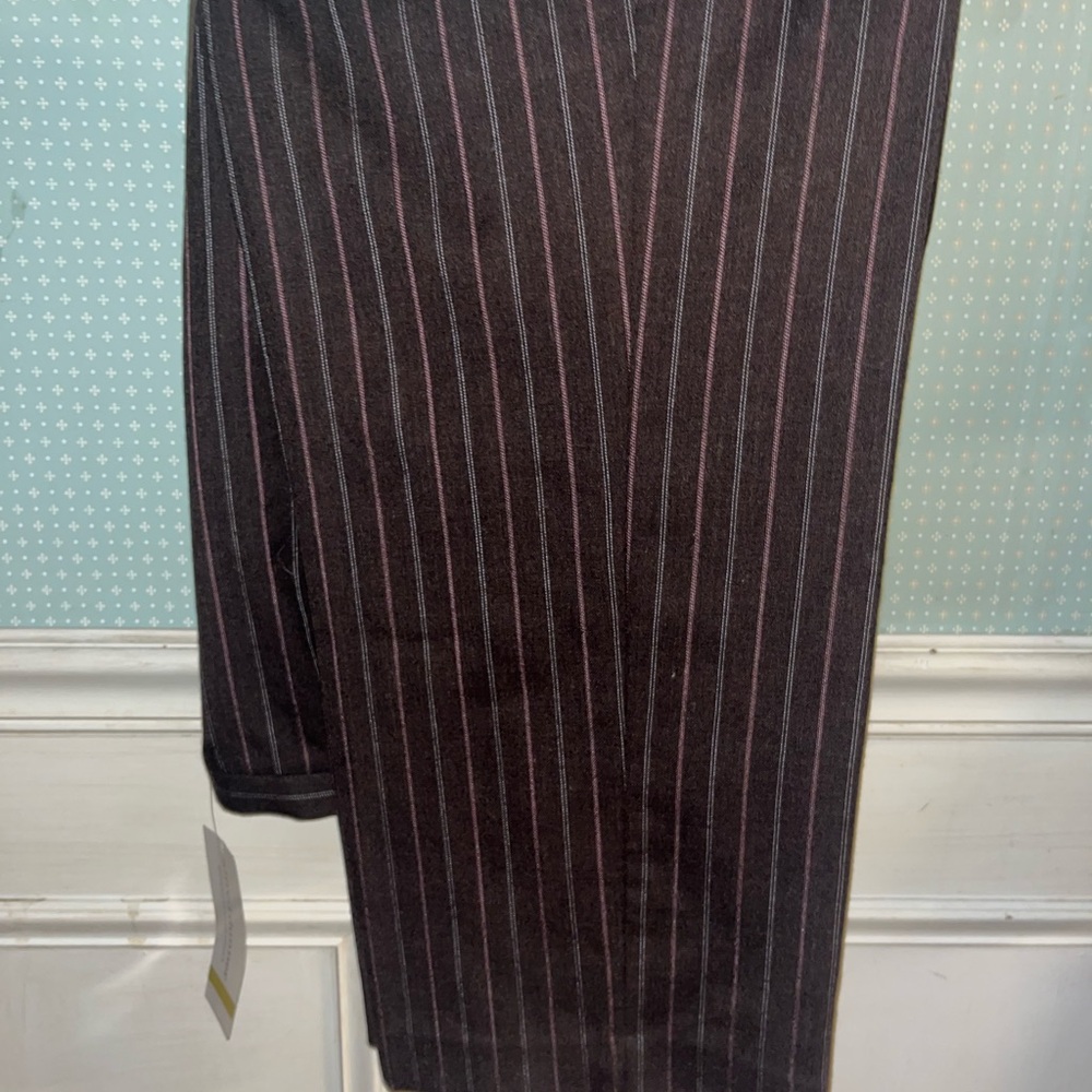 Alfred Dunner Brown Pinstripe Trousers